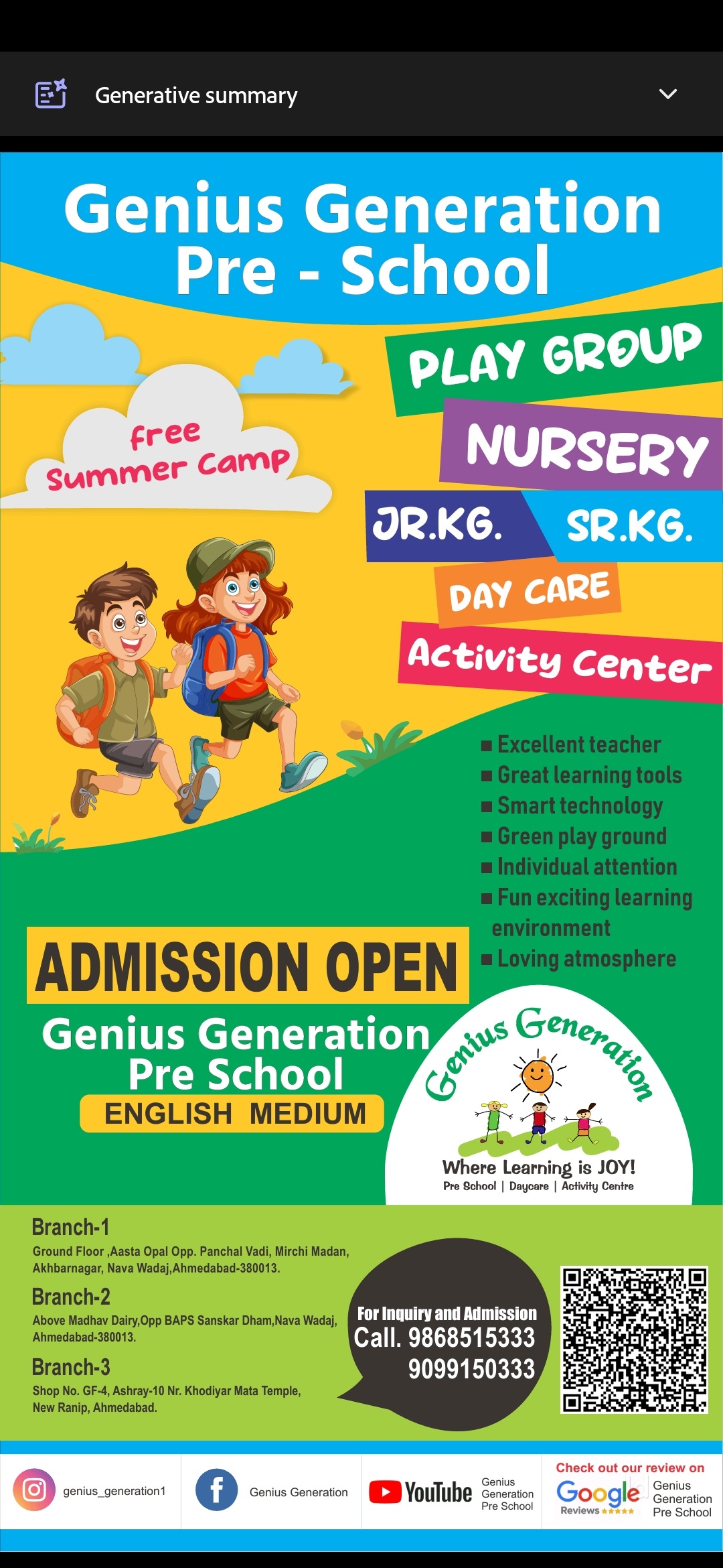 Genius Generation Pre School