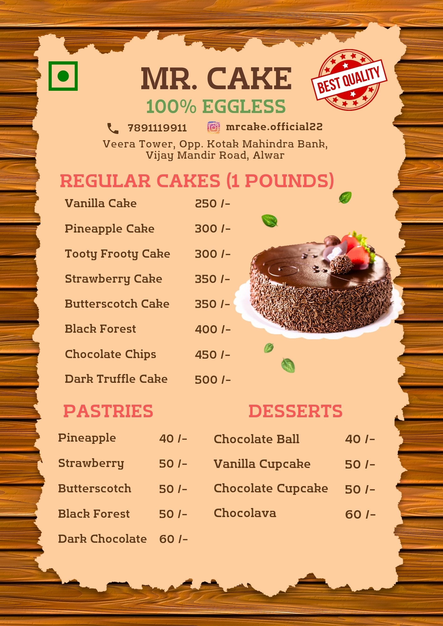 Mr. Cake in Vijay Nagar,Alwar - Order Food Online - Best Bakeries near me  in Alwar - Justdial