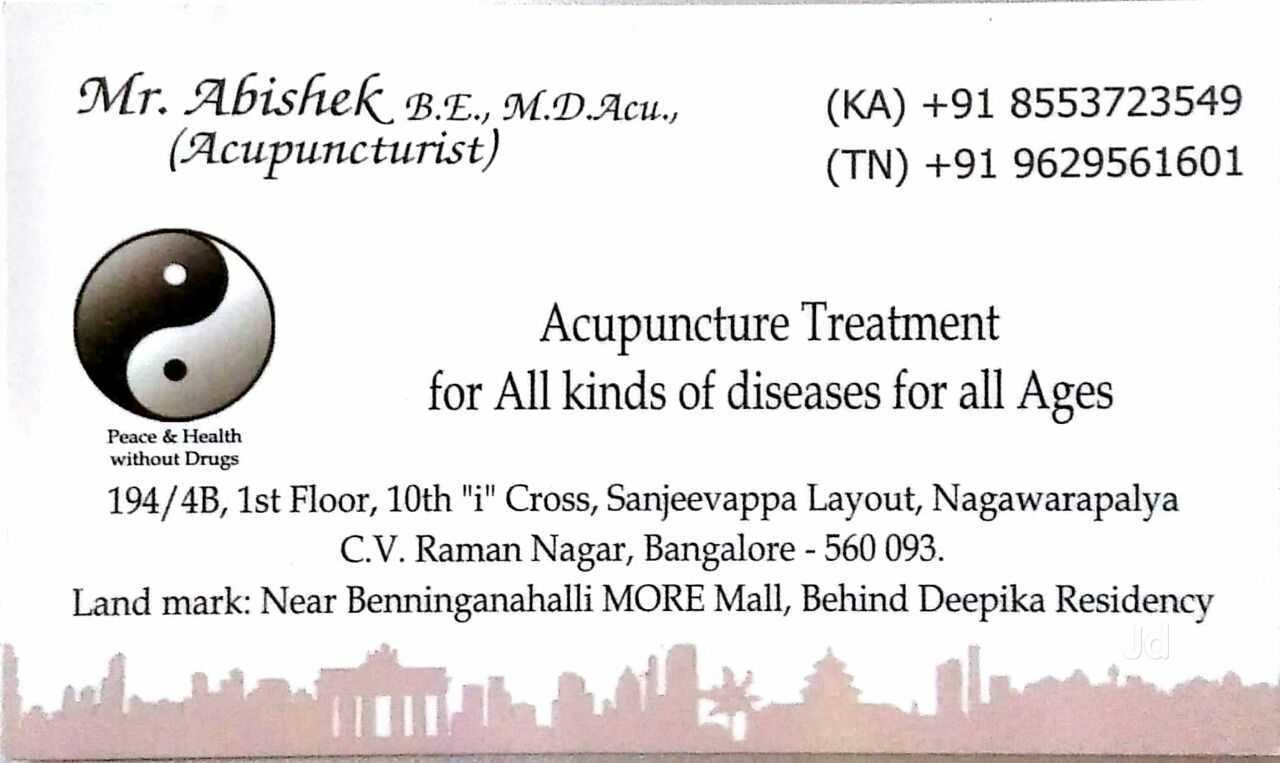 Abishek Acupuncture Therapy in C V Raman Nagar,Bangalore Best