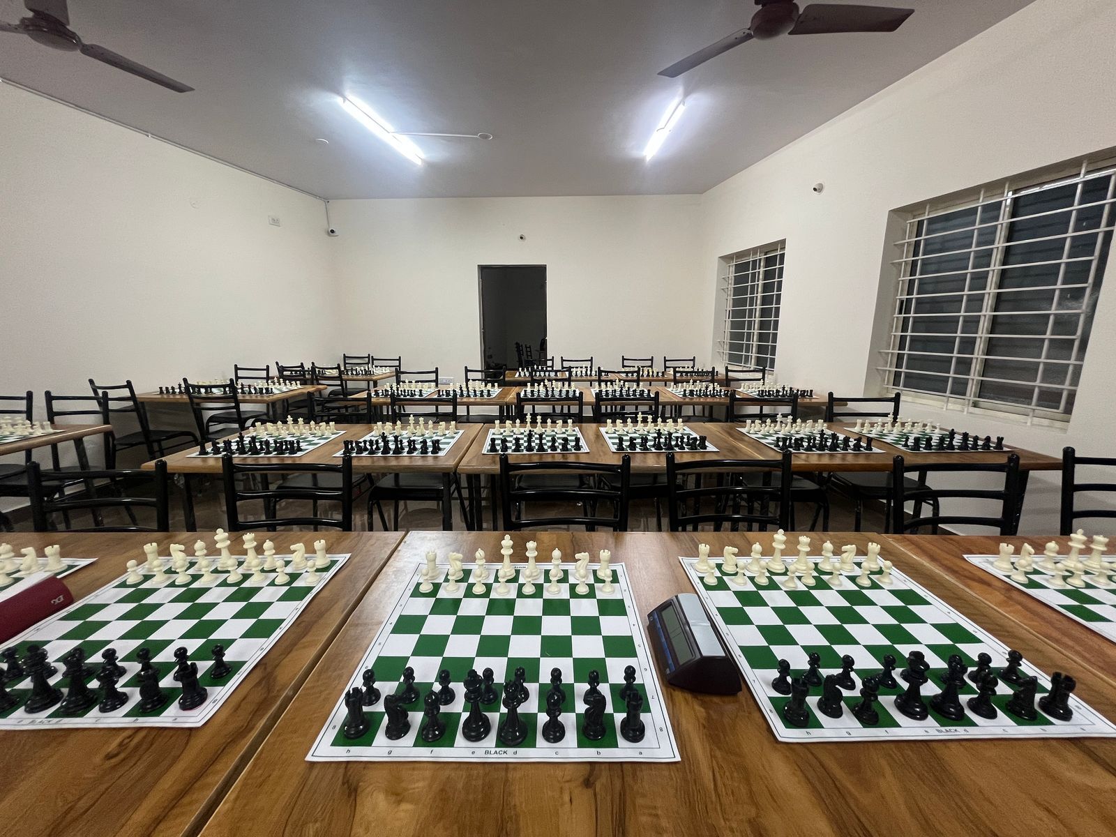 Students learning chess at Game On Chess Academy, Bangalore