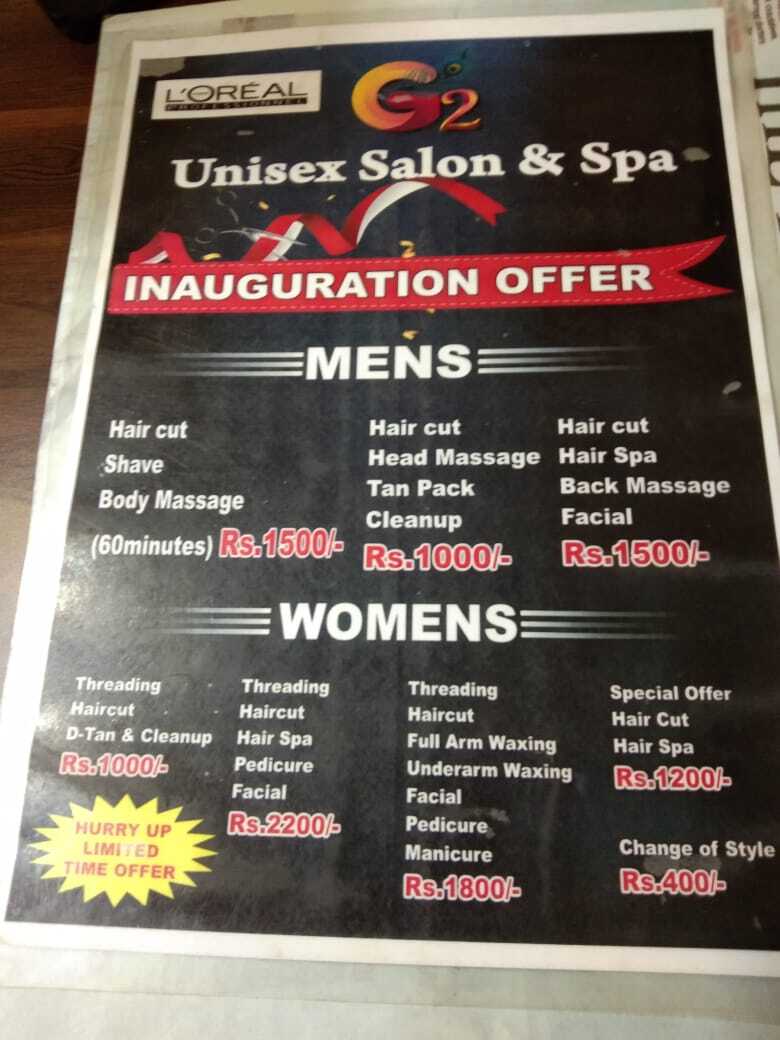 G 2 Unisex Salon and Spa in Ramamurthy Nagar,Bangalore Best Beauty