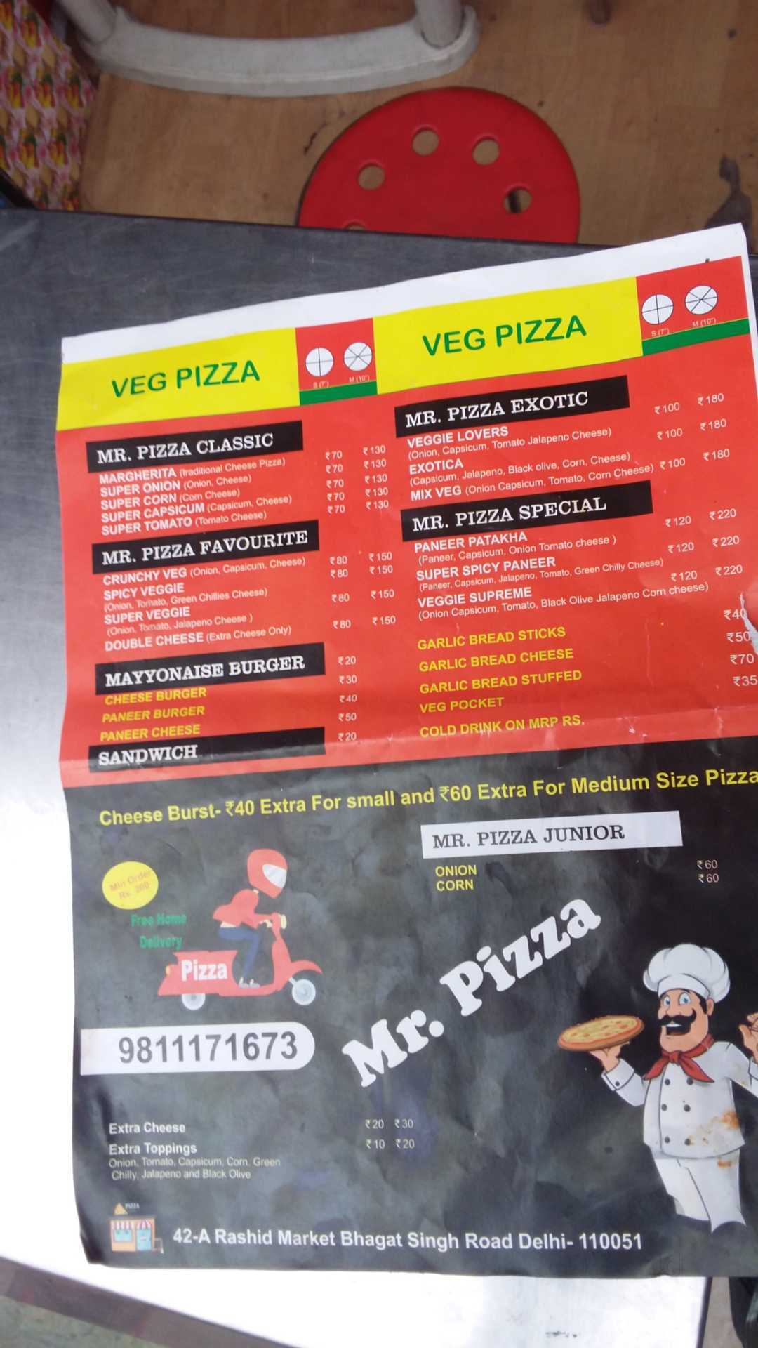 Mr Pizza in Rashid Market,Delhi - Order Food Online - Best