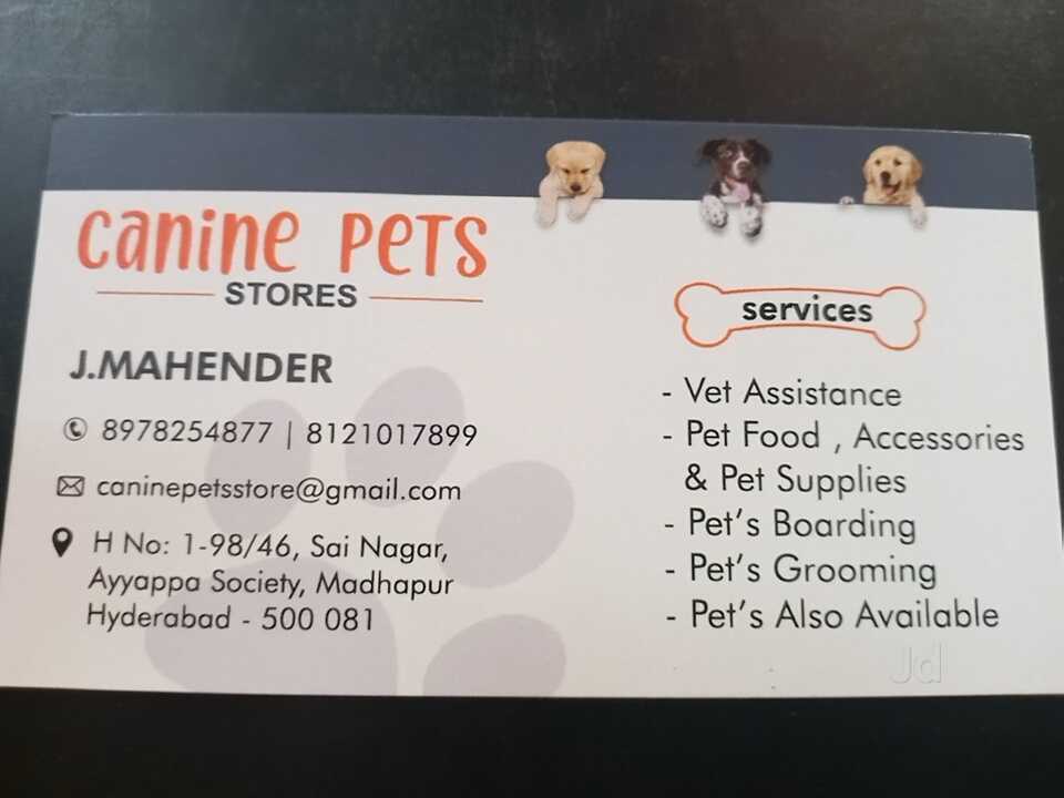Canine Pet Store in Madhapur Hyderabad Best Pet Shops For Birds near me in Hyderabad Justdial