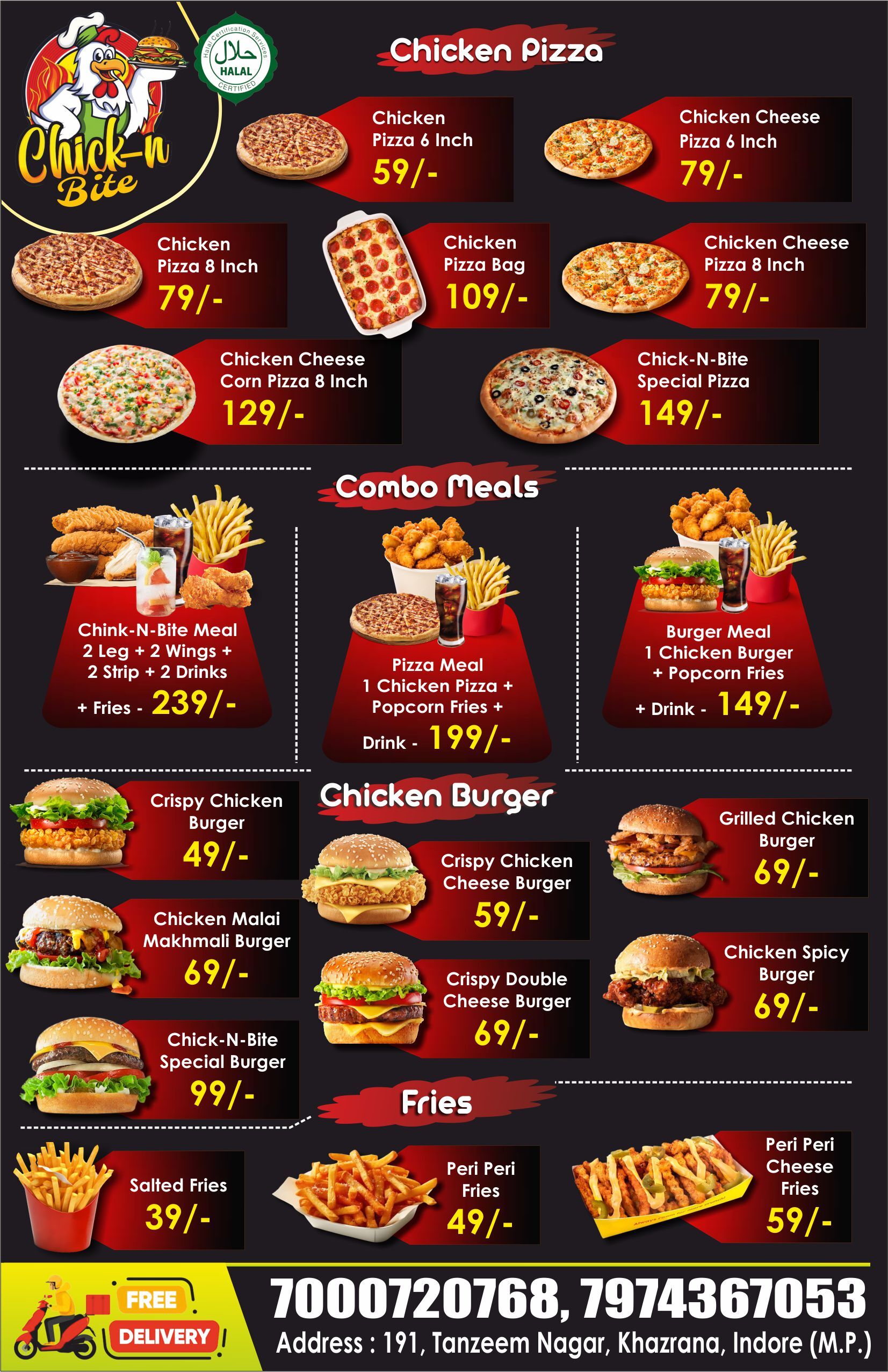 Chik-N-Bite in Tanjim Nagar,Indore - Order Food Online - Best Fast Food  near me in Indore - Justdial