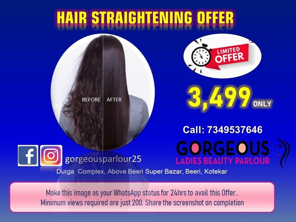 Beauty parlour hair straightening cost sales