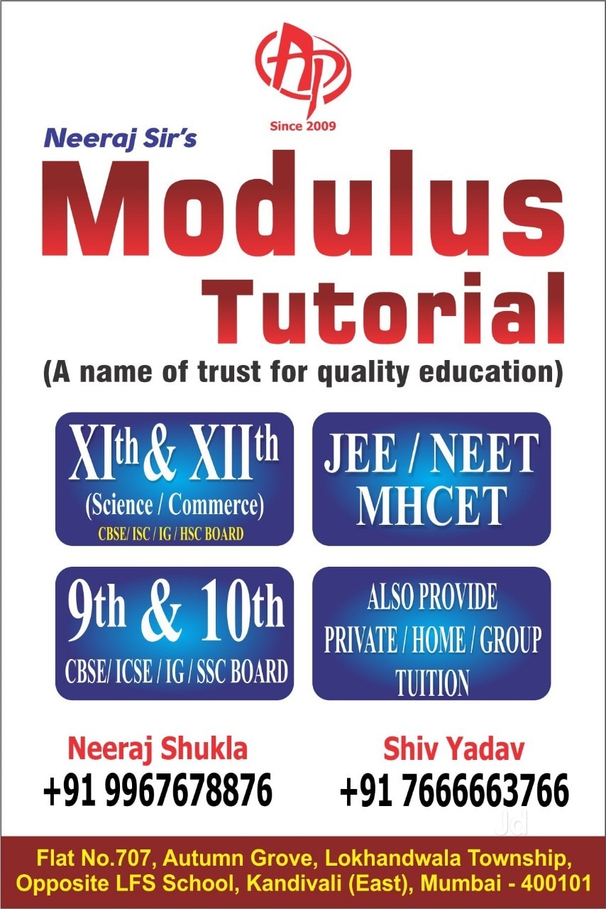 Modulus Tutorials in Kandivali East,Mumbai - Best Tutorials near me in  Mumbai - Justdial