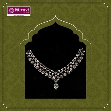 Pritvi Jewels Created Round Cut White Diamond 925 Sterling Silver 14K Yello Jovivi 7 Chakra Gemstone Reki Healing Crystal Necklace Round