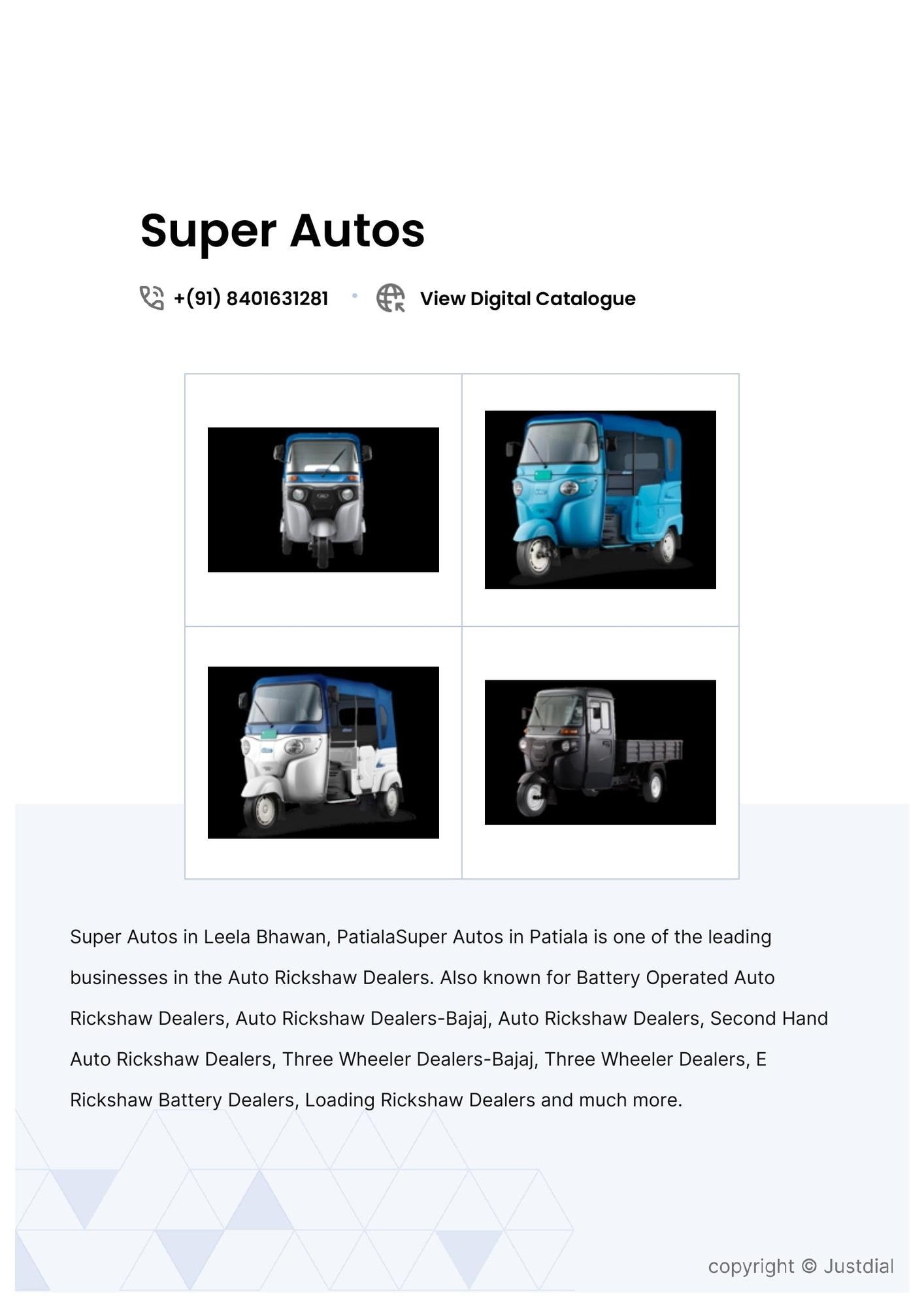 BAJAJ RE E-TEC PASSANGER in Patiala at ₹ L Unit by