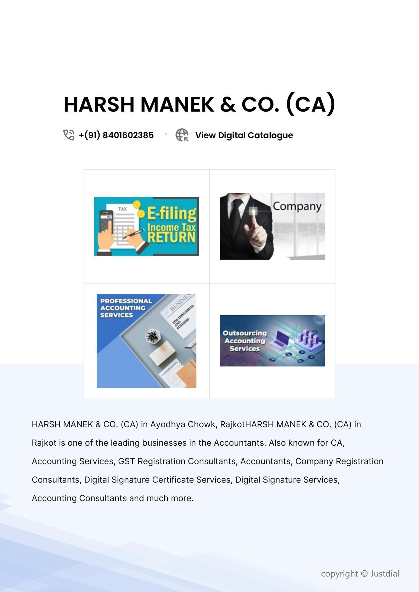 HARSH MANEK & CO. (CA)