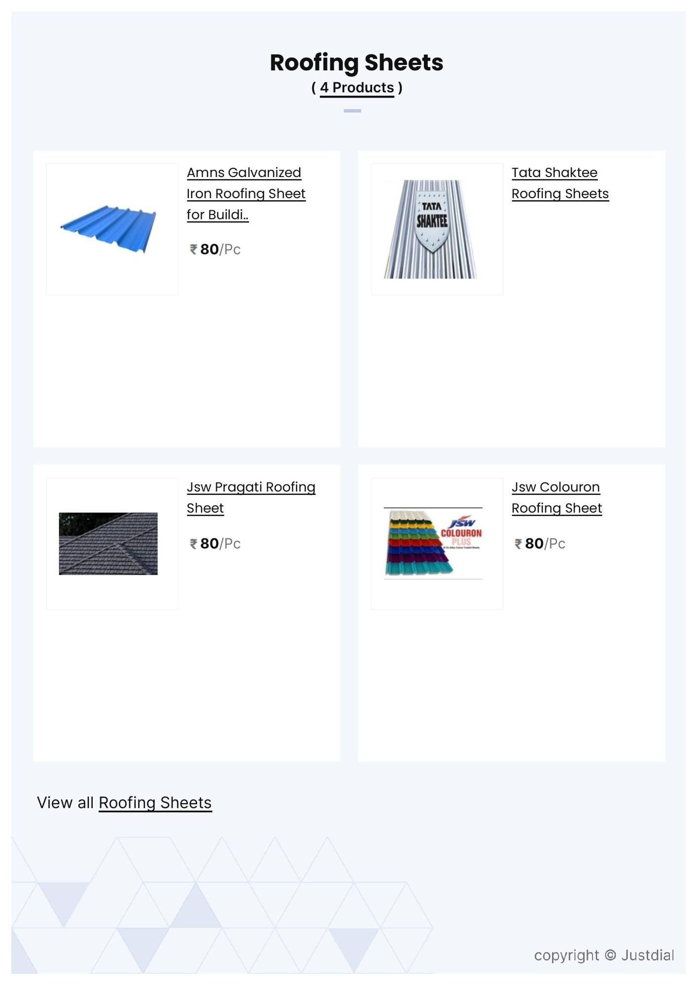 JSW Roofing Sheet in Satara at ₹ 80 ₹ 1,600 Pc by Jay Ramdev